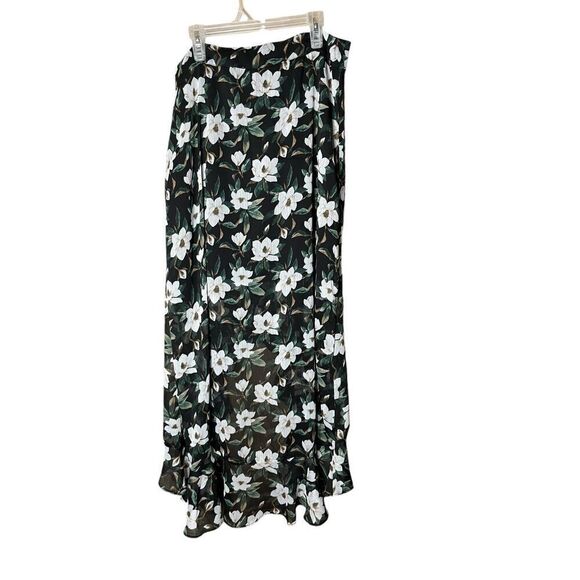 Blue Rain Floral High Low Midi Skirt Size Large‎ - Picture 7 of 10